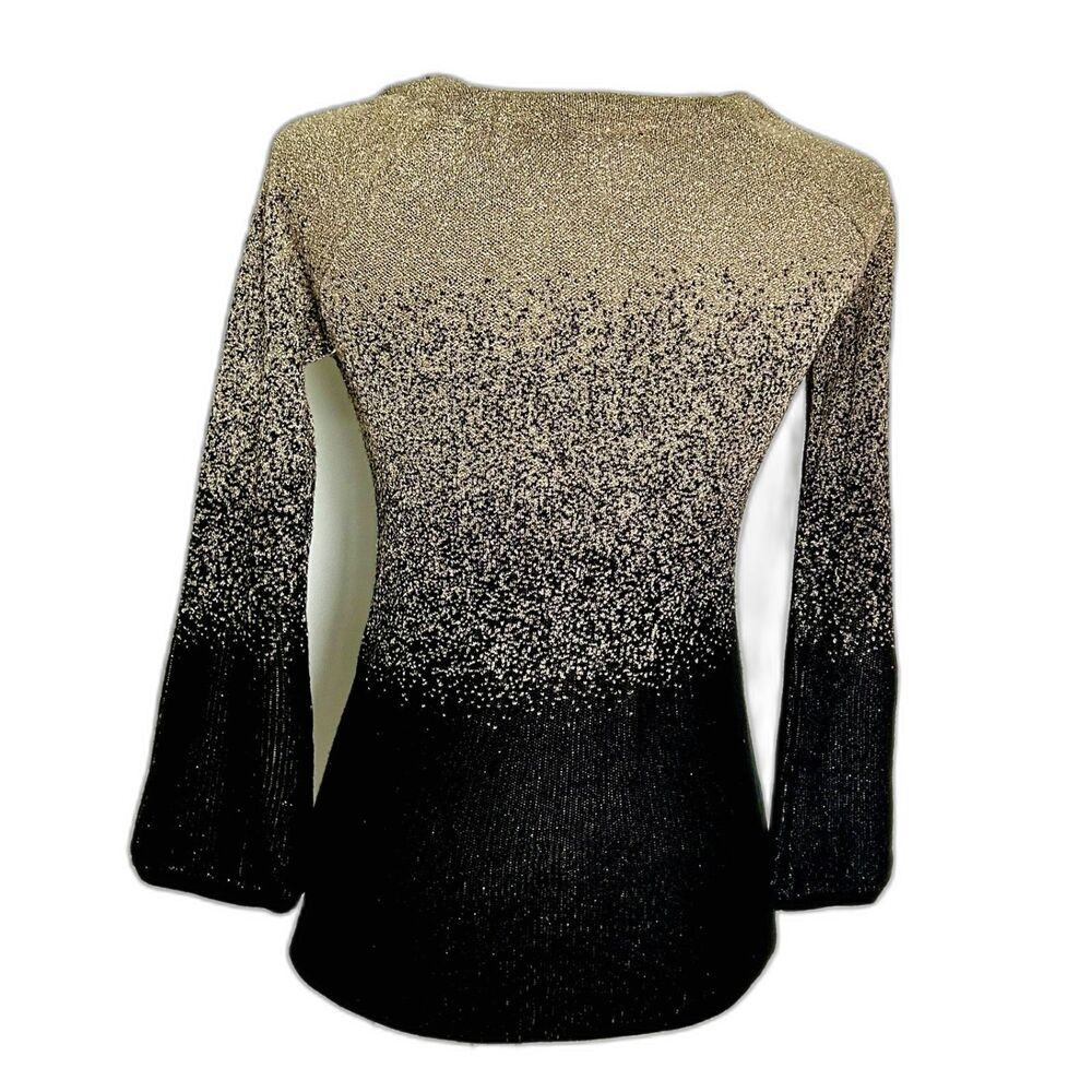 White House Black Market Size XS Black Gold Metallic Ombre - Picture 3 of 6